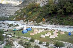 
Our tents At Kharta Mingles With A Second Tour Group Led By Stephen Venables
